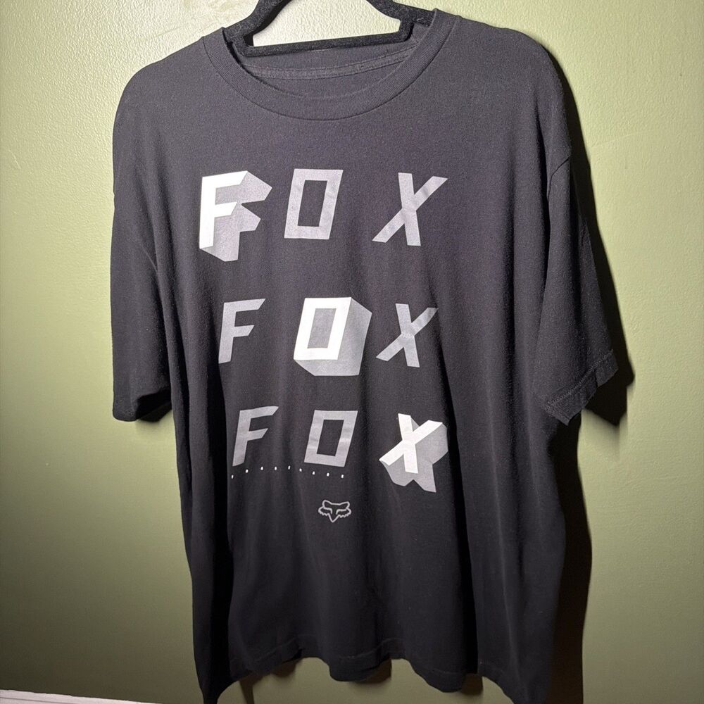 Fox Racing Mens Black Cotton Short Sleeve Graphic T-Shirt Size XL